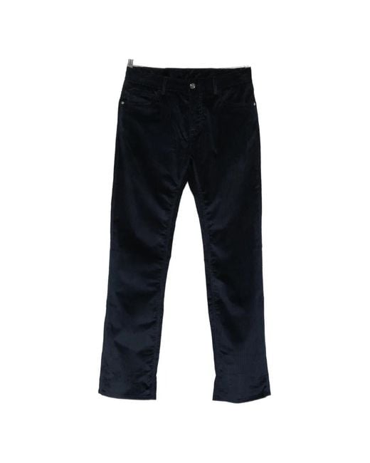 Etro Black Corduroy Straight-Leg Trousers for men