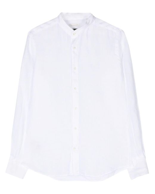 Glanshirt Leinenhemd mit Stehkragen in White für Herren