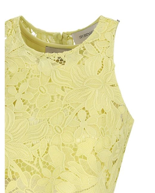 Sportmax Yellow Macramé Top