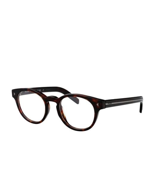Prada Brown Tortoiseshell Frame Optical Glasses for men