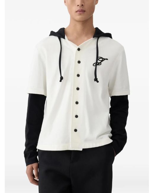 Jacquemus The Letro Hoodie Met Gelaagde Mouwen in het White voor heren