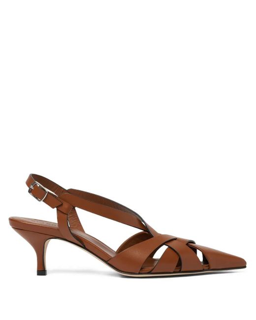 Scarosso Brown 55Mm Clio Cross-Strap Kitten Heels
