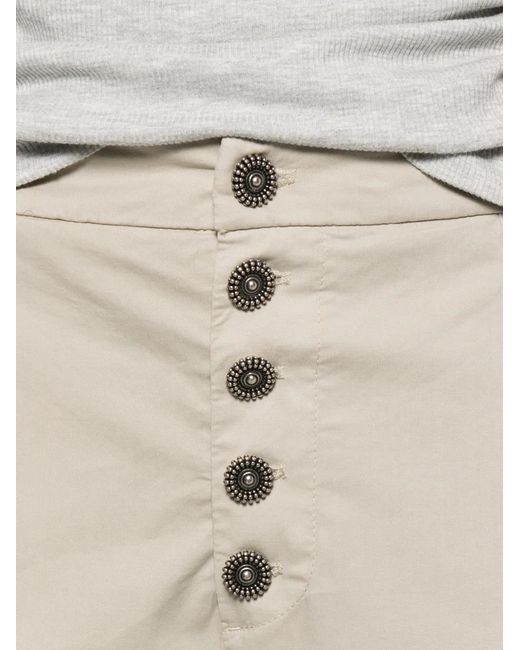 Dondup White Pantalon Court Boutonné