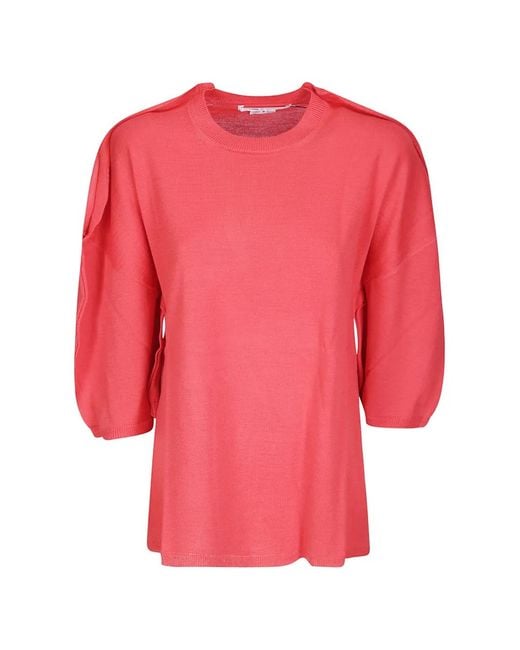 Comme des Garçons Pink Crew-Neck Three-Quarter-Sleeve Sweater