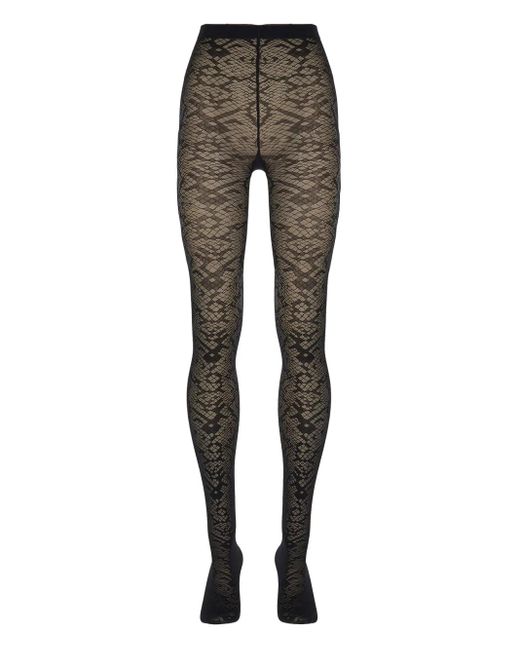Wolford スネークジャカード タイツ Gray