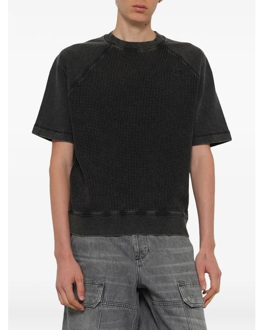 DIESEL Black T-Shirt -Wafy-Rag for men