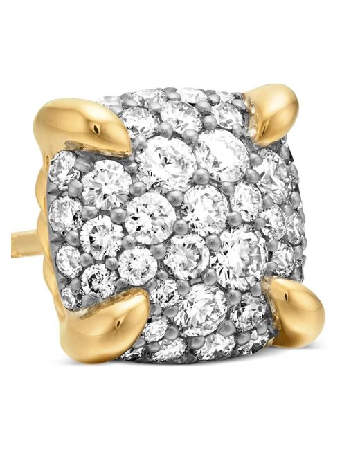 David Yurman White 18Kt Chatelaine Diamond Pavé Stud Earrings (8Mm)