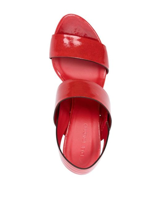 Roberto Del Carlo Red 75mm Patent Leather Sandals