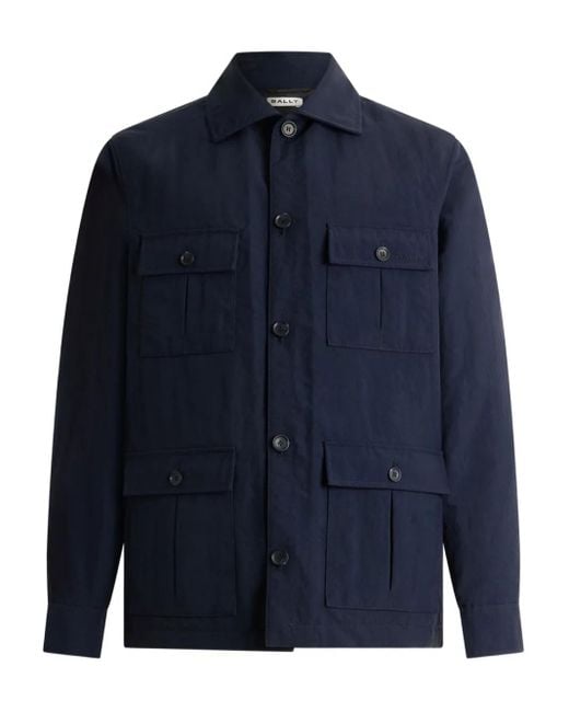 Bally Blue Buttoned Pocket Overshirt for men
