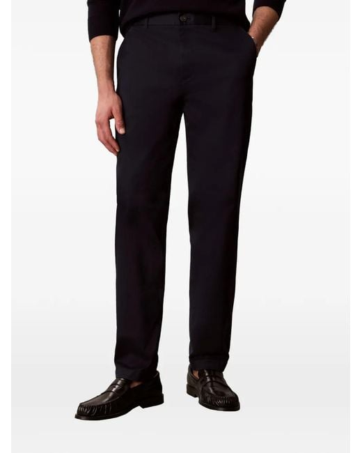 Calvin Klein Blue Straight-Leg Chino Trousers for men