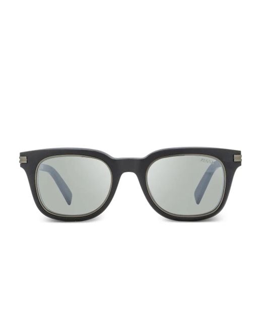 Zegna Gray Rectangular-Frame Sunglasses for men