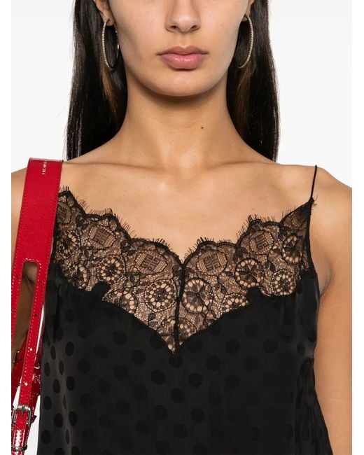 Givenchy Black Lingerie Top With Lace Detail