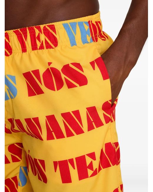 Amir Slama Orange Printed Bermuda Shorts for men