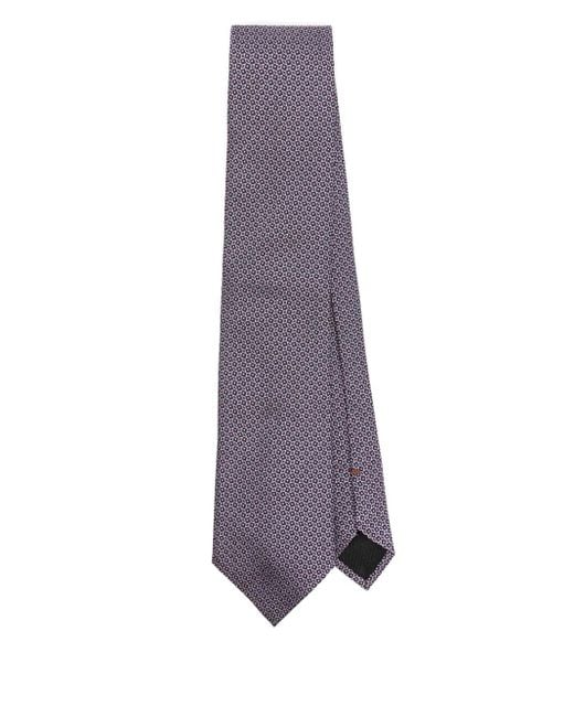 Zegna Purple Patterned-Jacquard Tie for men