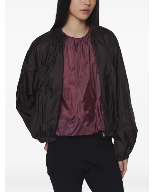 Amomento Purple Ruched-Detailing Top