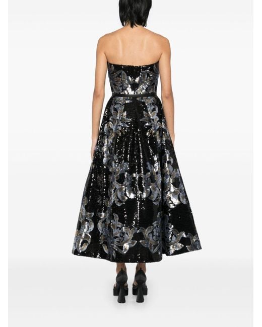 Elie Saab Black Sequinned Midi Dress