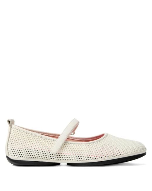 Camper White Right Strap Ballet Flats