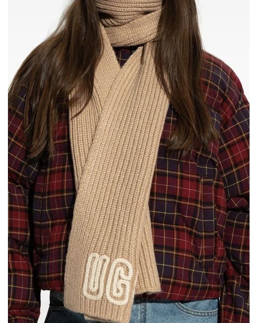 Ugg Natural Scarf With Logo