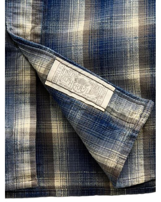 メンズ RRL チェック シャツ Blue