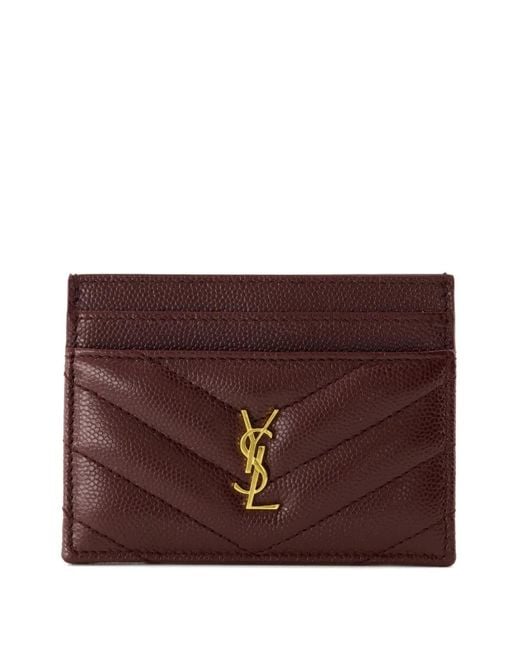 Saint Laurent Purple Cassandre Quilted Cardholder