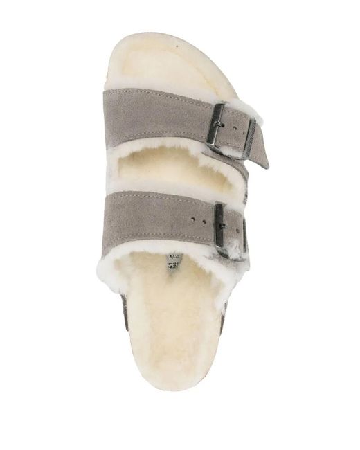 Birkenstock White Arizona Shearling Sandals for men