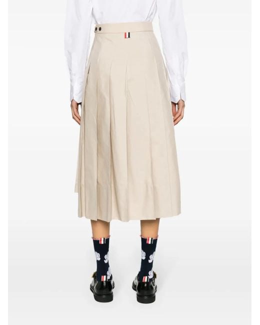 Thom Browne Midi-Plooirok in het Natural