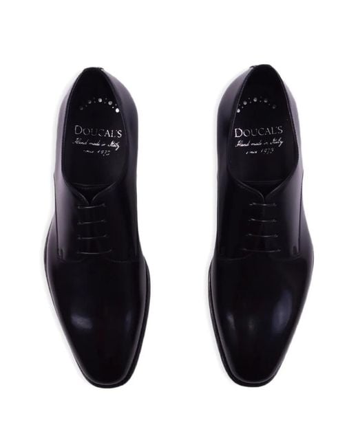 Doucal's White Tapered Leather Lace-Up Shoes for men