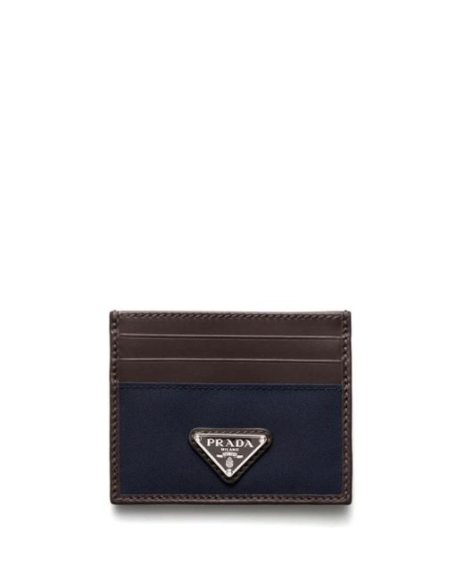 Prada Blue Triangle-Logo Wallet for men
