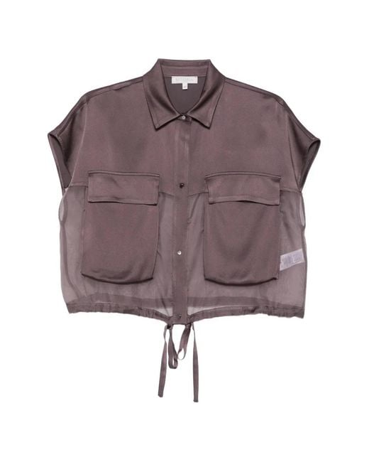 Antonelli Purple Sheer-Panelled Drawstring Gilet