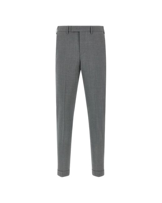 PT Torino Gray Master Pleated Trousers for men