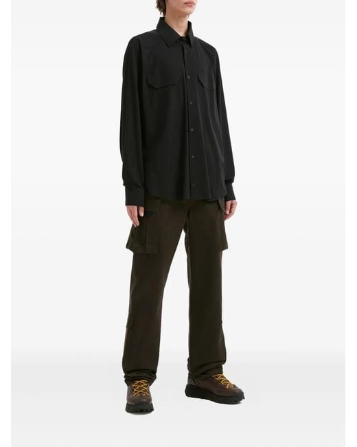 GR10K Black Pocket Button Shirt for men