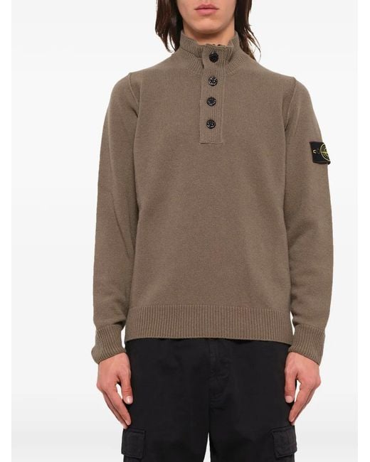 Stone Island Brown Long-Sleves Sweater for men