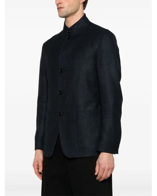 Zegna Blue Slub-Texture Jacket for men