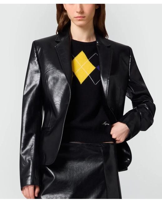 MSGM Black Notched-Lapels Single-Breasted Jacket