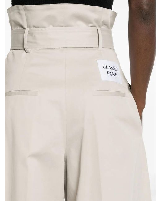 Moschino Natural Belted Wide-Leg Trousers
