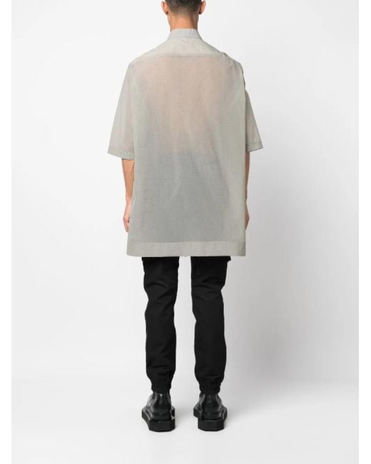 Rick Owens Natural Semi Transparent Shirt for men