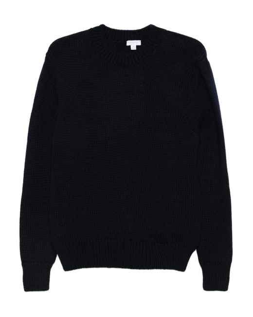 Sunspel Black Crew-Neck Sweater for men