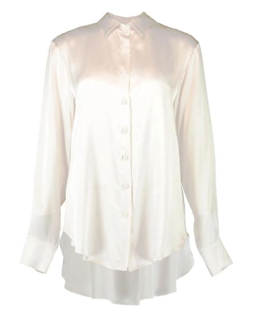 SABLYN White Theodore Long-Sleeve Blouse