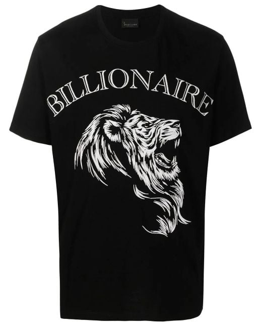 Billionaire Black Graphic-Print Cotton T-Shirt for men