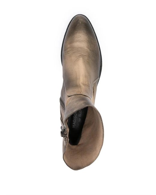 Madison Maison Brown Metallic-Effect Ankle Boots