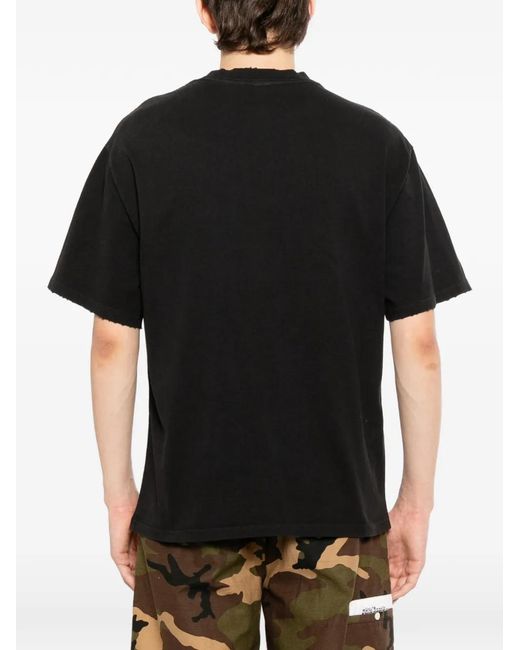 WARMAN Black Crew Neck T-Shirt for men