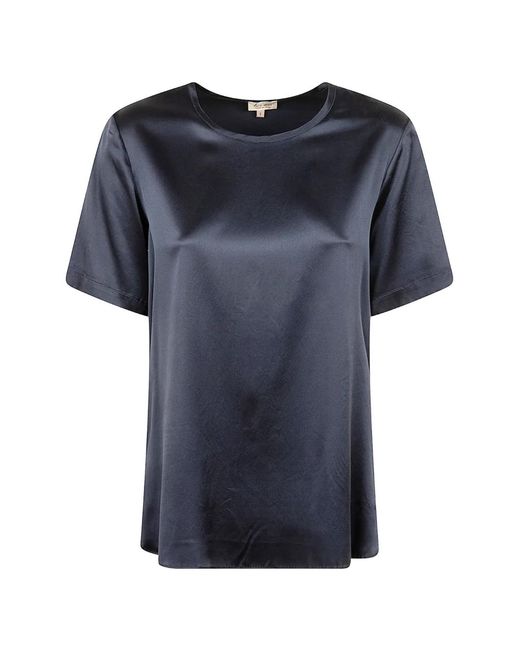 HER SHIRT HER DRESS Blue Satin-Finish T-Shirt