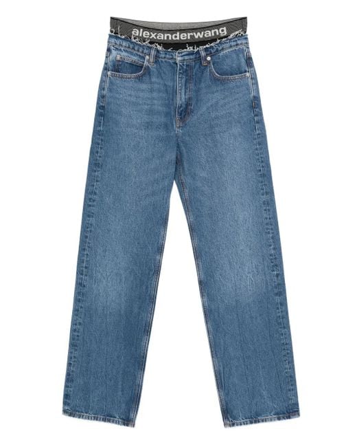 Alexander Wang Blue Jeans mit Logo-Bund
