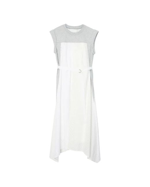 3.1 Phillip Lim White Terry Eyelet Belted Midi Dress