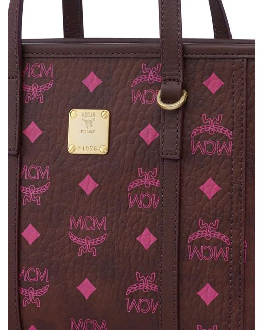MCM Purple Toni Monogram-Print Mini Bag