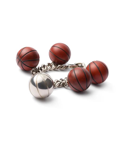 Prada Brown Basketball-Charm Chain Bracelet for men