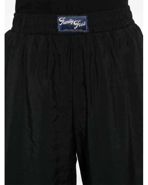 FAMILY FIRST Black Appliqué-logo Shorts for men