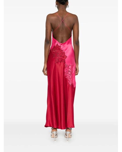 Roberto Cavalli パーフォレーテッド マキシドレス Red