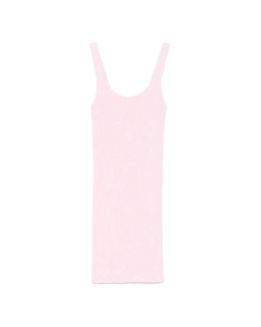 Mc2 Saint Barth Pink Deana Crinkle-Effect Mini Dress