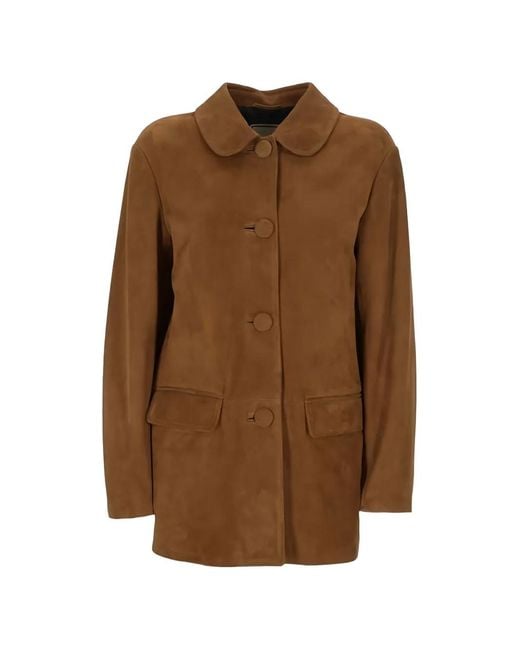 Tagliatore Brown Buttoned Front-Pocket Coat